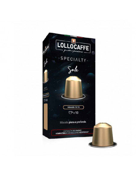 100 CAPSULES COMPATIBLE NESPRESSO SYSTEM SOLE ALUMINUM - LOLLO