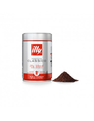 12 tins of CLASSICO MOKA ground coffee 250gr - ILLY