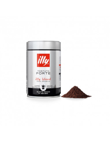 12 tins of FORTE MOKA ground coffee 250gr - ILLY