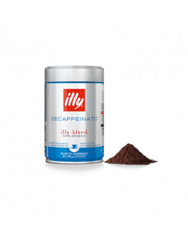 12 tins of DECAFFEINATED ground coffee 250gr - ILLY