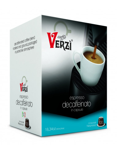 100 Capsule Compatibili Nespresso miscela Decaffeinato - Verzì (SCAD:4/24)