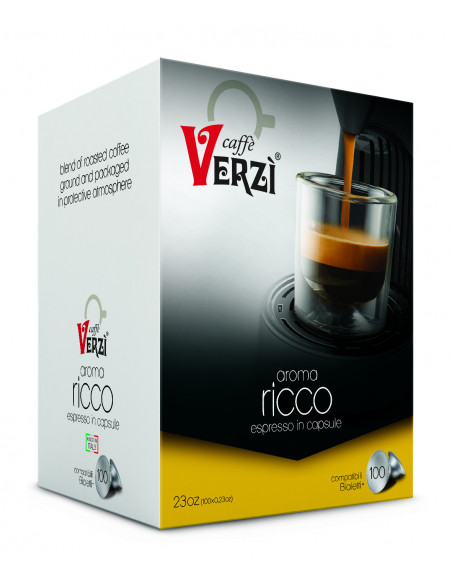 100 Capsules aluminium Blend Ricco Compatible Bialetti - Verzì
