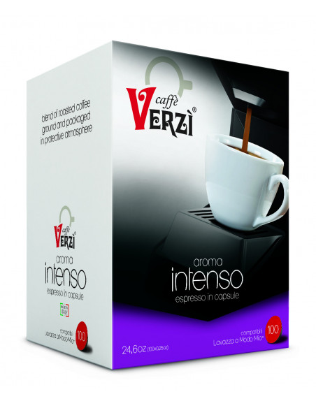 100 Capsules Intenso blend Compatible Lavazza a Modo Mio  - Verzì