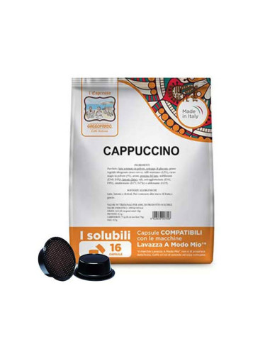 128 CAPPUCCINO capsules compatible A Modo Mio - Toda Gattopardo