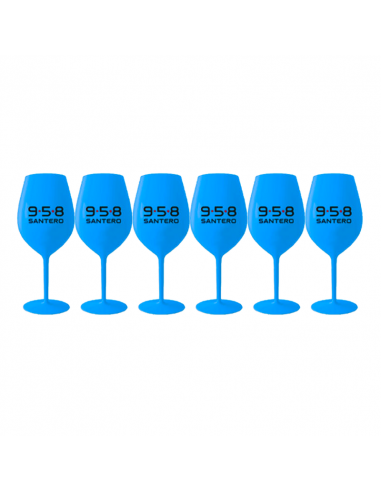 6 Santero Glasses - Blue