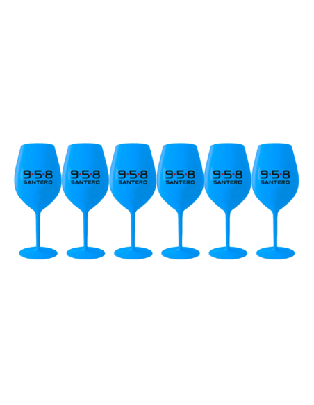 6 Santero Glasses - Blue