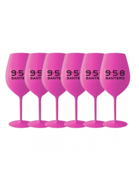 6 Santero Glasses - Fuchsia