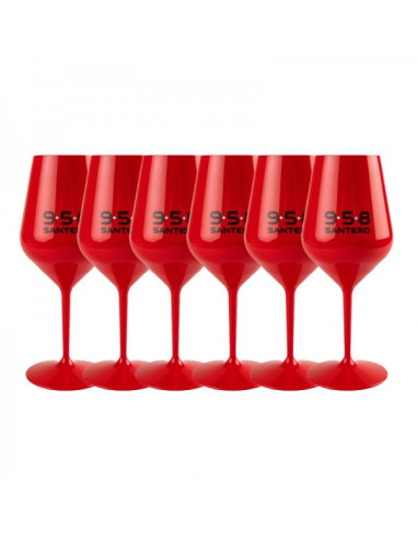 6 Santero Glasses - Red