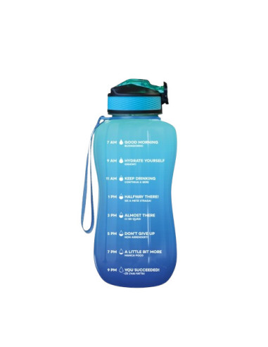 Motivational Thermal Water Bottle Blue&Acquamarine 1LT - THE STEEL BOTTLE