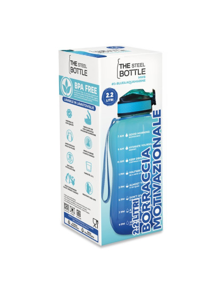 Borraccia Termica Motivazionale Blue&Acquamarine 1LT - THE STEEL BOTTLE