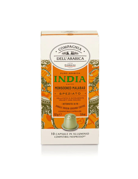 Capsule compatibili Nespresso Alluminio India 10x10cps - CAFFÈ CORSINI (SCAD:10/25)