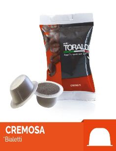 100 capsule caffè Toraldo CREMOSA compatibili BIALETTI