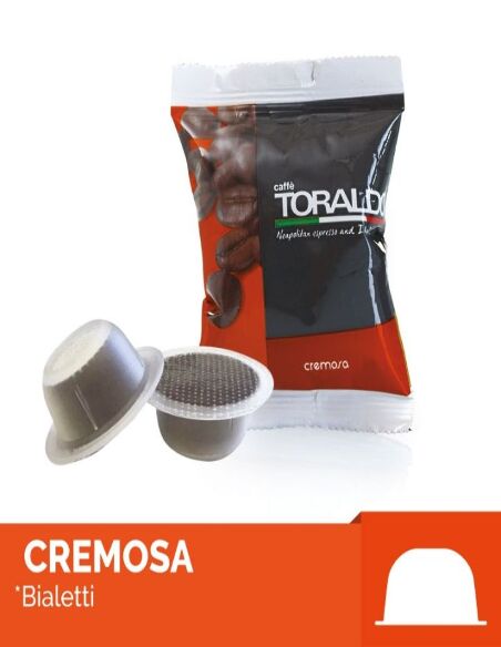 100 dosettes de café Toraldo CREMOSA compatibles avec BIALETTI