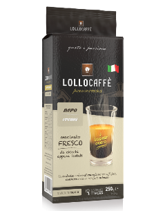 250 gr Caffè Macinato Lollo Miscela Nero Crema