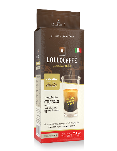 250 gr Caffè Macinato Lollo Miscela Crema Classico