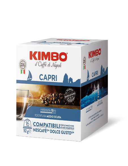 96 dosettes de café Kimbo, mélange Capri, compatibles avec Dolce Gusto