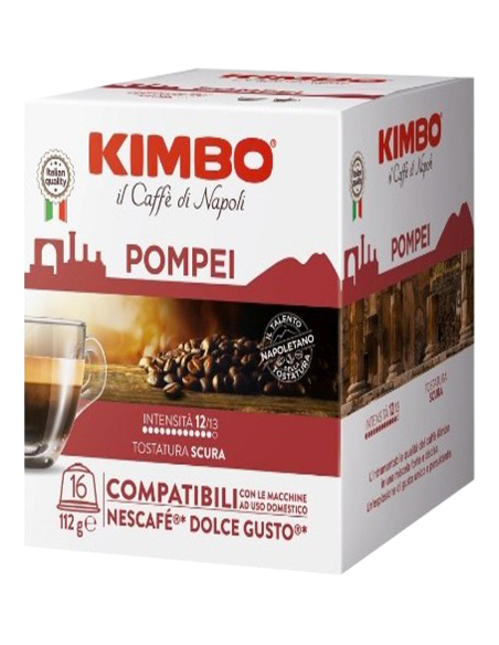 96 dosettes de café Kimbo mélange « Pompei » compatibles avec Dolce Gusto