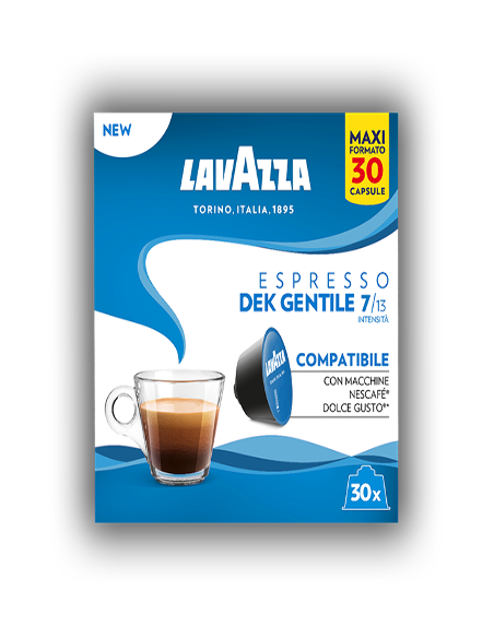 30 dosettes de café Lavazza Espresso Dek compatibles Dolce Gusto