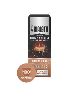 100 capsule Bialetti Cremoso in alluminio compatibili...