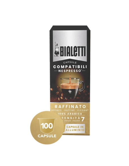 100 gélules Bialetti Compatibles avec l'aluminium raffiné Nespresso