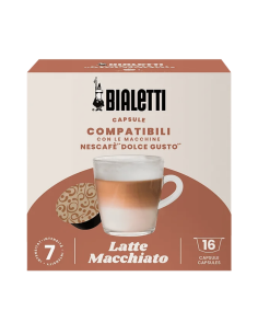 16 capsule Bialetti Latte Macchiato compatibili Dolce Gusto
