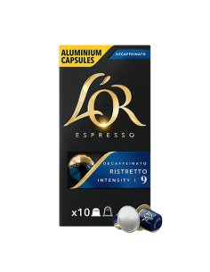 100 dosettes en aluminium « Ristretto » décaféiné L'Or...