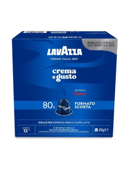 80 gélules Aluminium Lavazza Crème et saveur classique comp. Nespresso