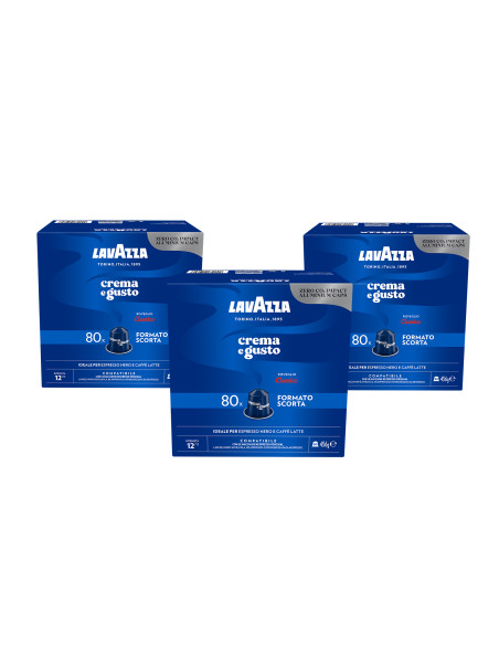 80x3 caps Alluminio Lavazza Crema e Gusto Classico comp. Nespresso  [0,17€/caps]
