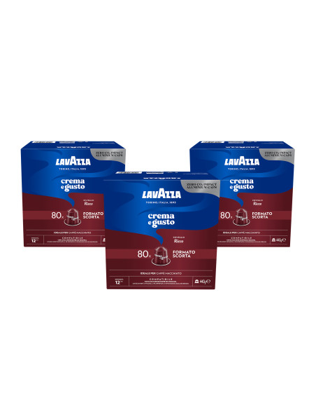 80 x 3 capsules en aluminium Lavazza Crème et saveur riche comp. Nespresso
