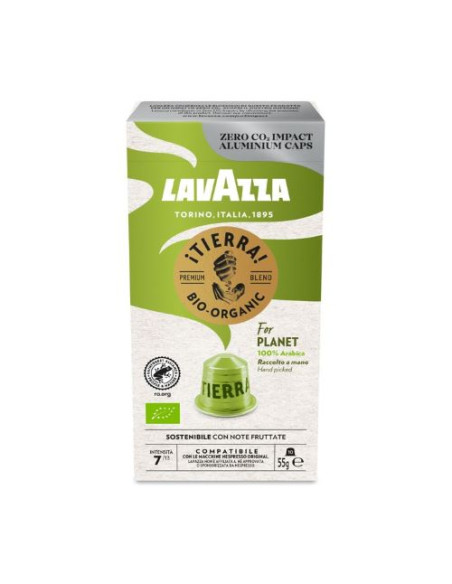 100 capsule Alluminio Lavazza Tierra Bio Planet comp. Nespresso