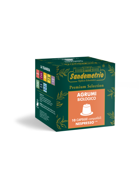 10 dosettes Sandemetrio Infusion au goût d'agrumes Compatibles Nespresso
