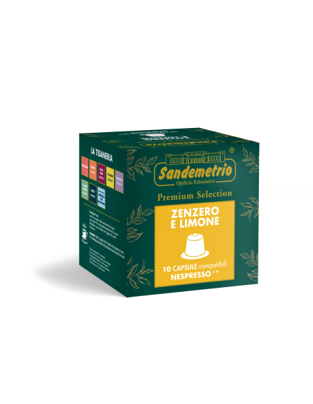 10 gélules Sandemetrio Infusion au gingembre et au citron Compatibles Nespresso