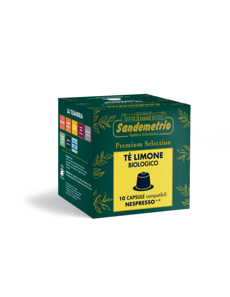 10 dosettes Sandemetrio de thé au citron compatibles avec Nespresso