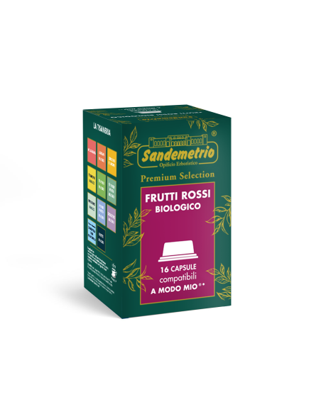 16 gélules Sandemetrio Infusion aux fruits rouges compatibles A Modo Mio