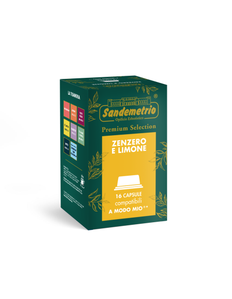 16 gélules Sandemetrio au gingembre et au citron, compatibles avec A Modo Mio