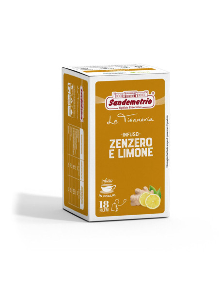 18 dosettes Sandemetrio Infusion au gingembre et au citron