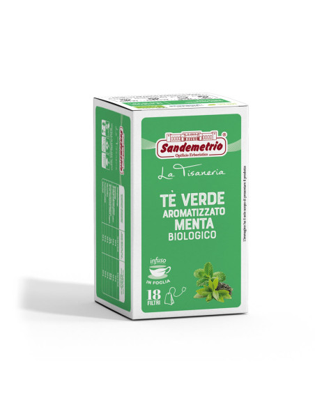 18 filtres Sandemetrio Thé vert aromatisé à la menthe