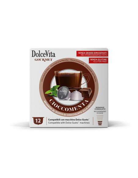 12 gélules Dolce Vita Cioccomenta compatibles Dolce Gusto