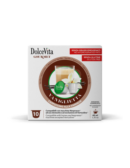10 capsules Dolce Vita Vaniglietta compatibles avec Nespresso