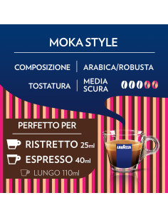 30x8 Capsule Alluminio Lavazza Moka Style comp. Nespresso 2